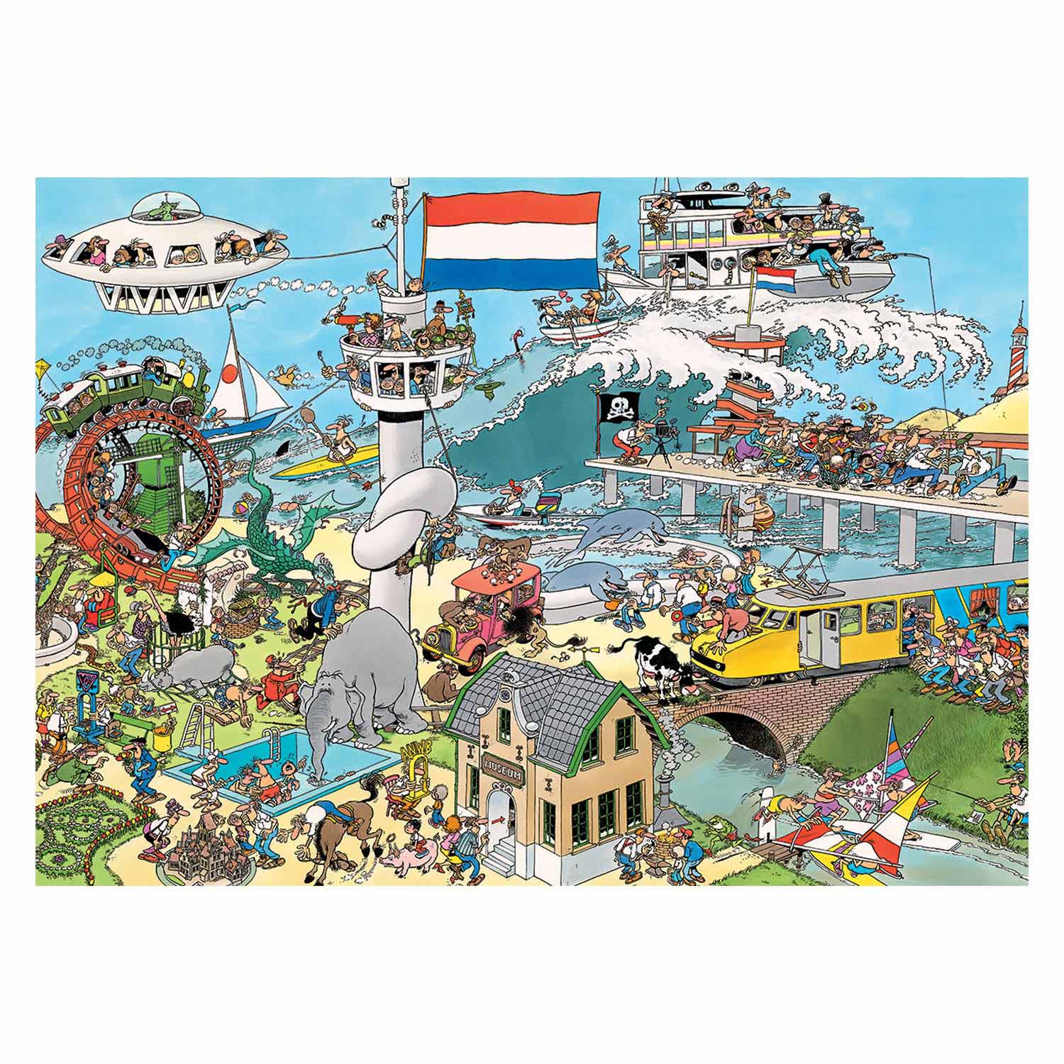 Puzzle Jan van Haasteren - Chaos de la circulation, 2x1000pcs.
