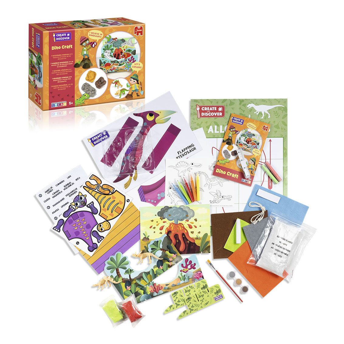 Jumbo Create & Discover Dino Craft Bastelset