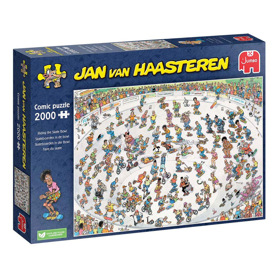 Jan van Haasteren Puzzle - Skateboarding in the Bowl, 2000 Teile.