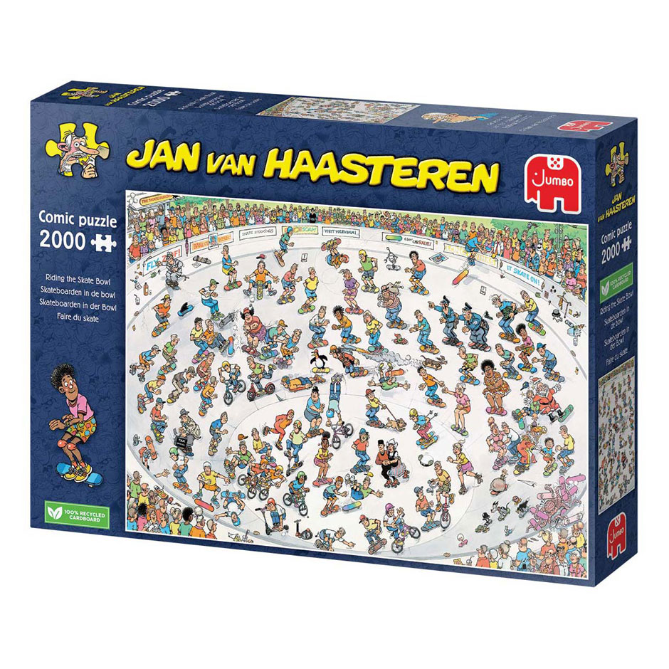 Jan van Haasteren Puzzle - Skateboarding in the Bowl, 2000 Teile.