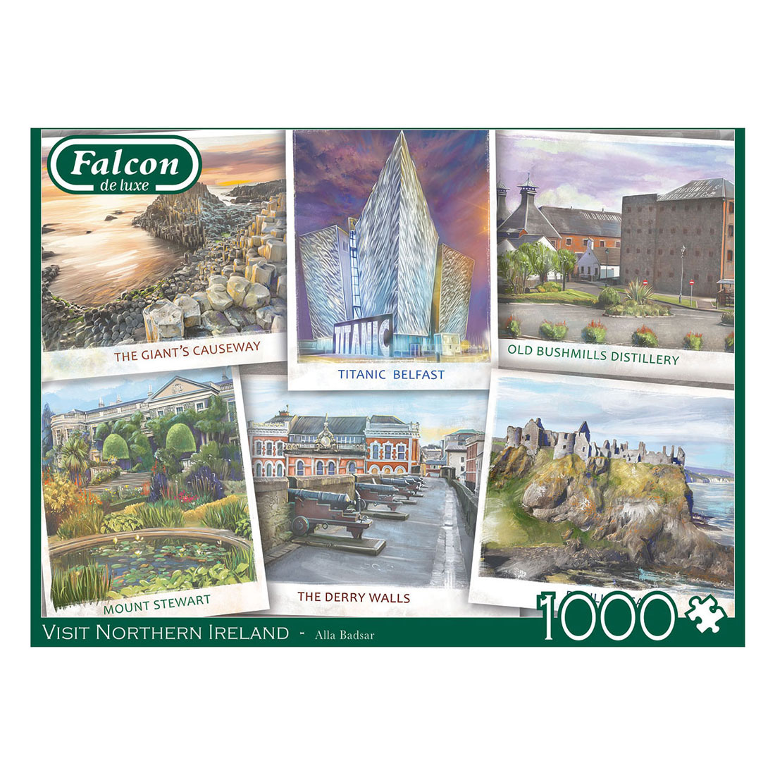 Falken-Puzzle – Besuchen Sie Nordirland, 1000 Teile.