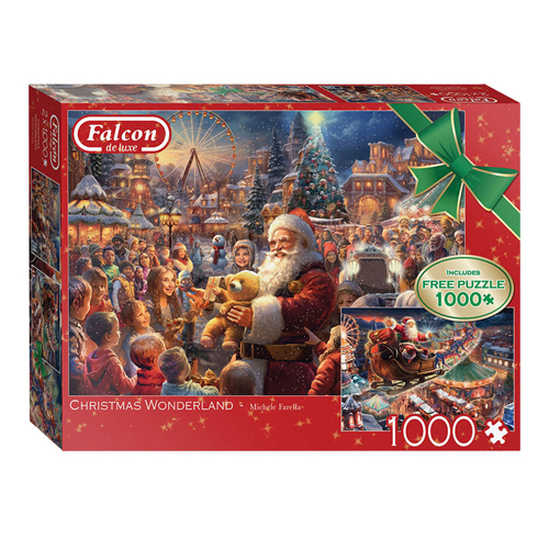 Falken-Puzzle - Weihnachtswunderland, 2x1000 Teile.