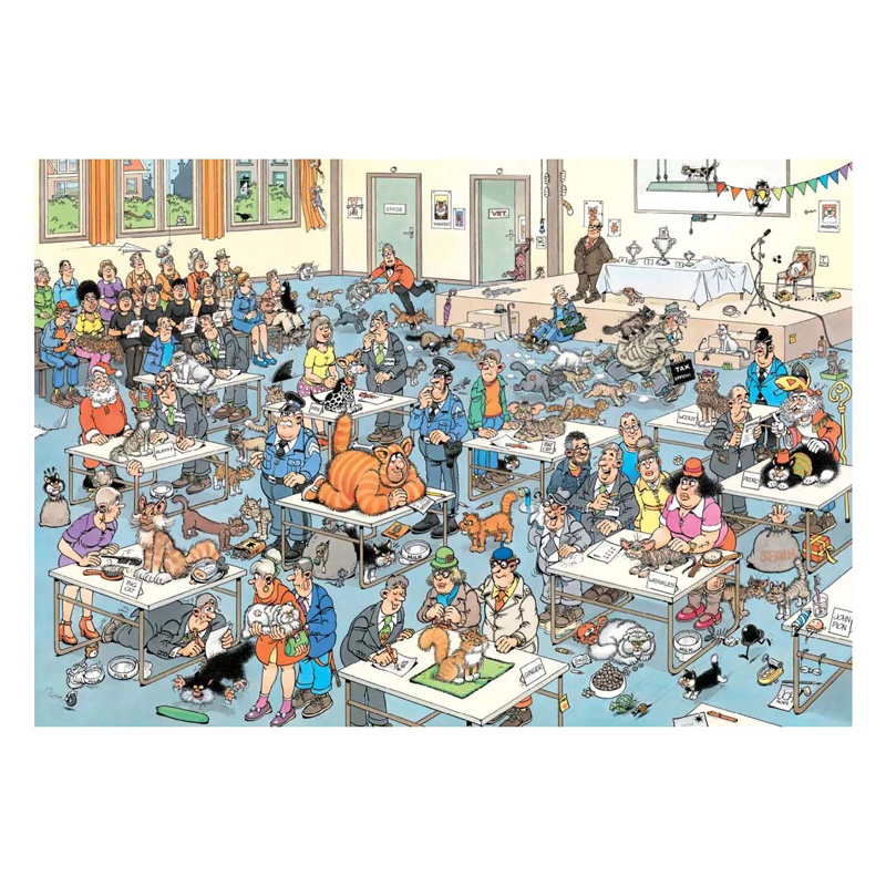 Jan van Haasteren Puzzle - Die Katzenausstellung, 2000 Teile.