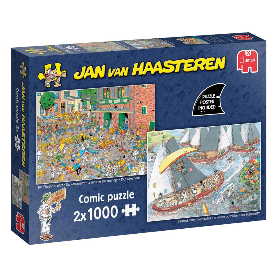 Jan van Haasteren Legpuzzel - De Kaasmarkt & Skutsjesilen - 2x1000st.