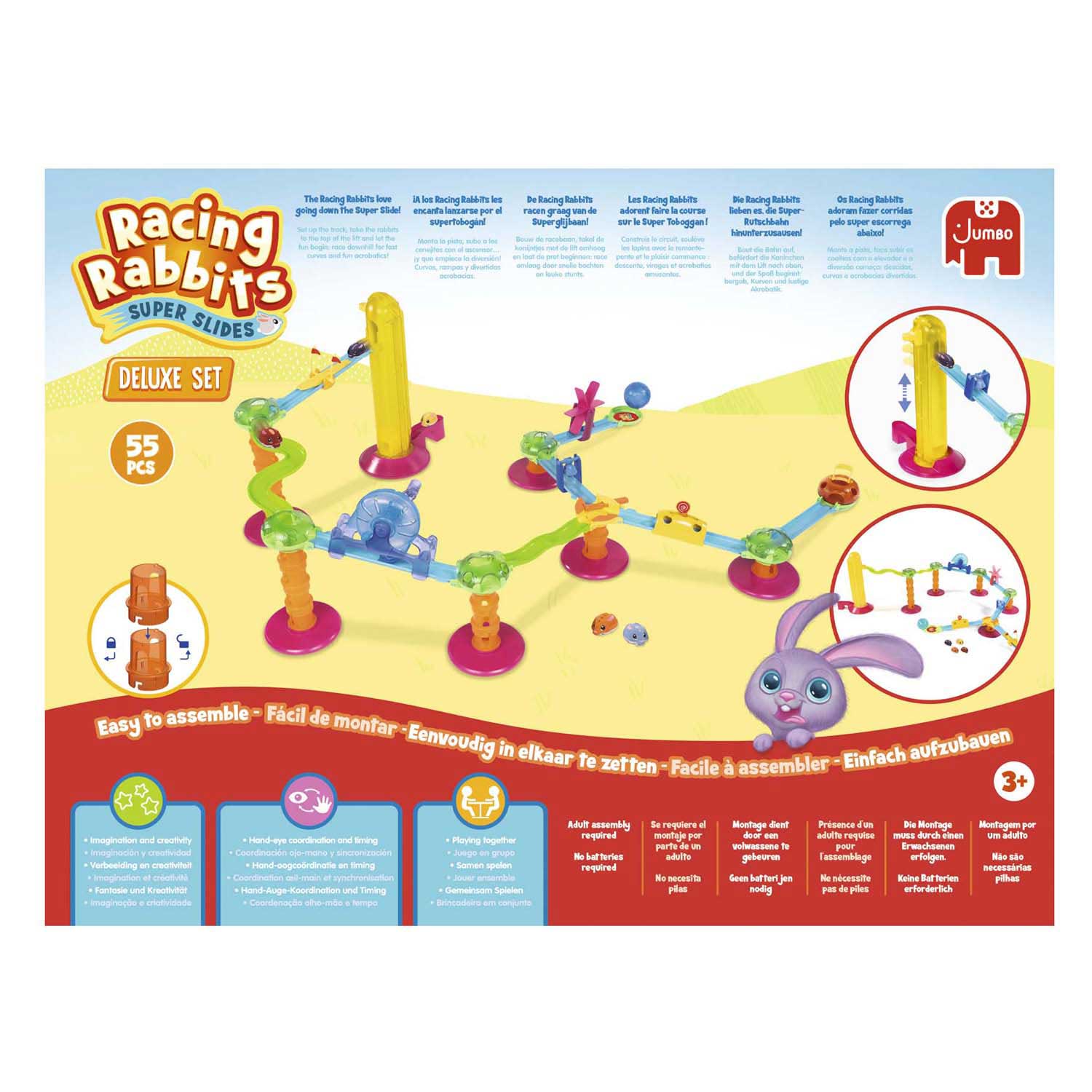 Jumbo Racing Rabbits Deluxe Set - 5 Konijnen