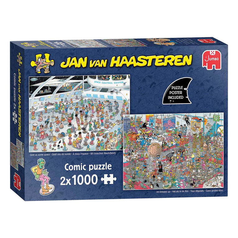 Puzzle Jan van Haasteren - Donnez-nous de l'espace et comme dans les films - 2x1000 pièces.