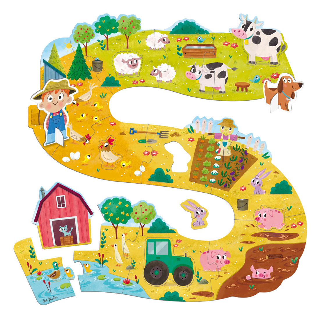 Jumbo Goula Puzzle XXL Bauernhoftiere - 18 Teile.