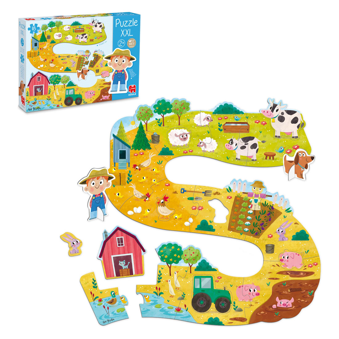 Jumbo Goula Puzzle XXL Bauernhoftiere - 18 Teile.