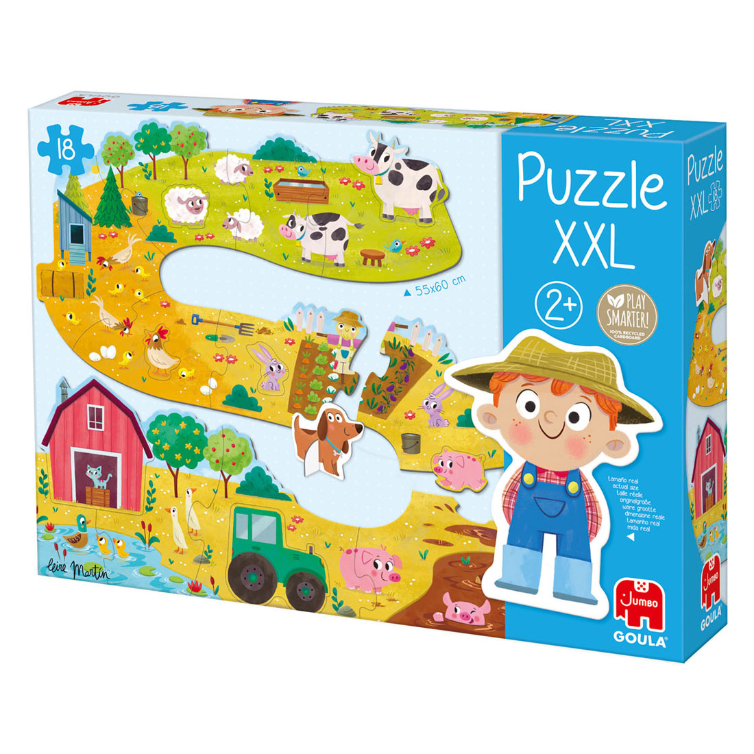 Jumbo Goula Puzzle XXL Bauernhoftiere - 18 Teile.