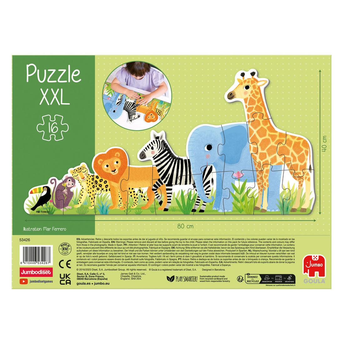 Jumbo Goula Puzzel XXL Jungle van Klein tot Groot - 16st.
