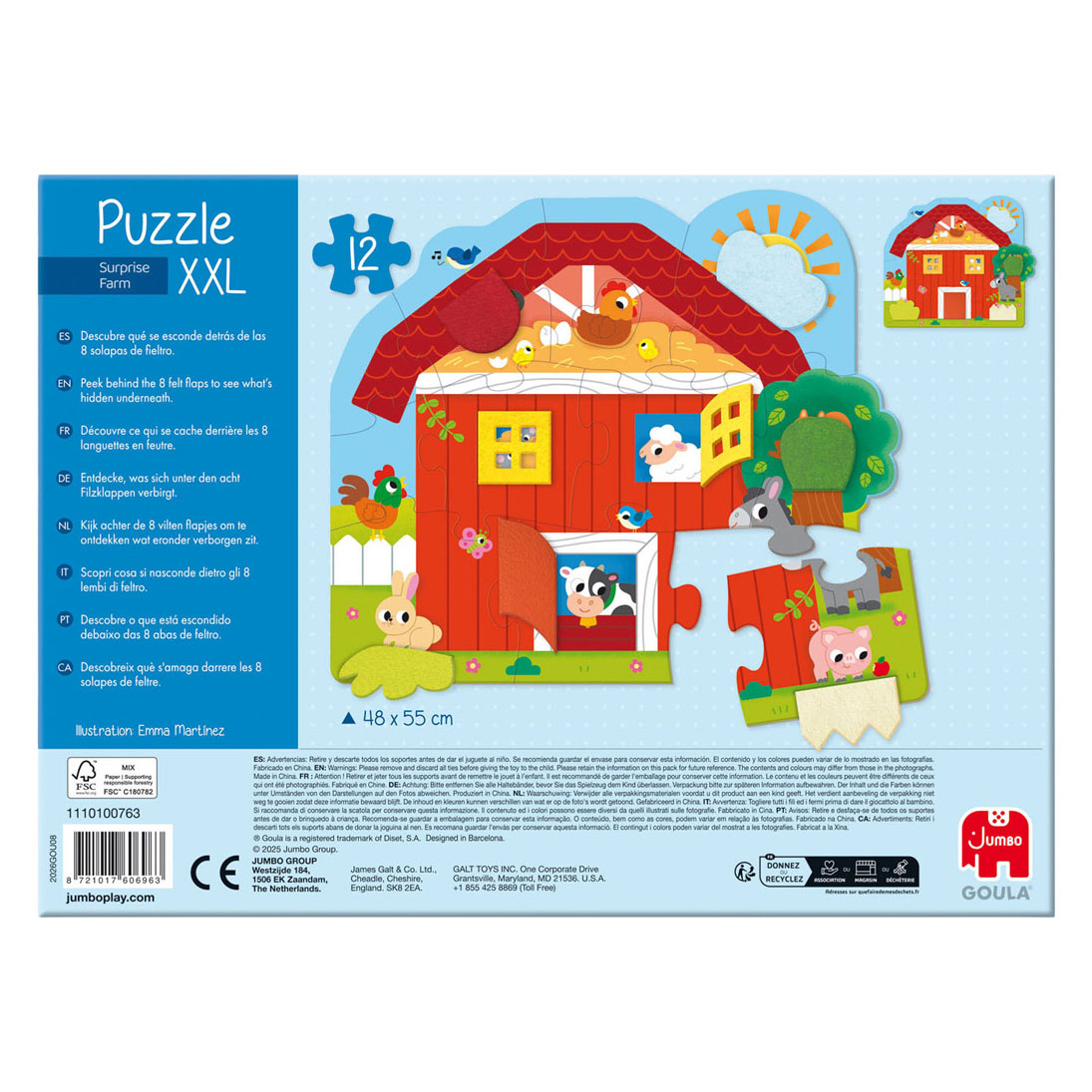 Jumbo Goula Puzzel XXL Surprise Farm - 12st.