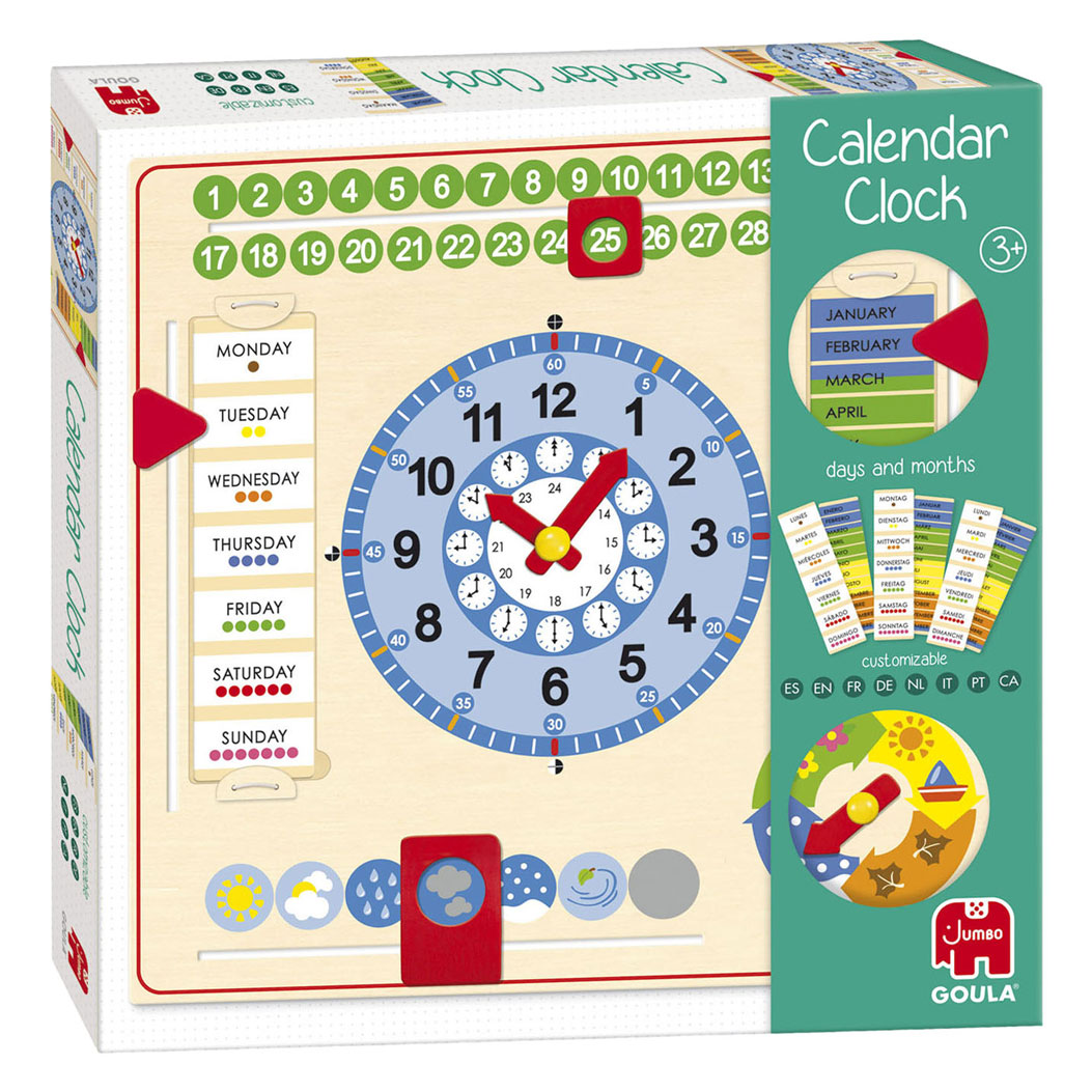 Jumbo Goula Kalenderklok (vierkant)