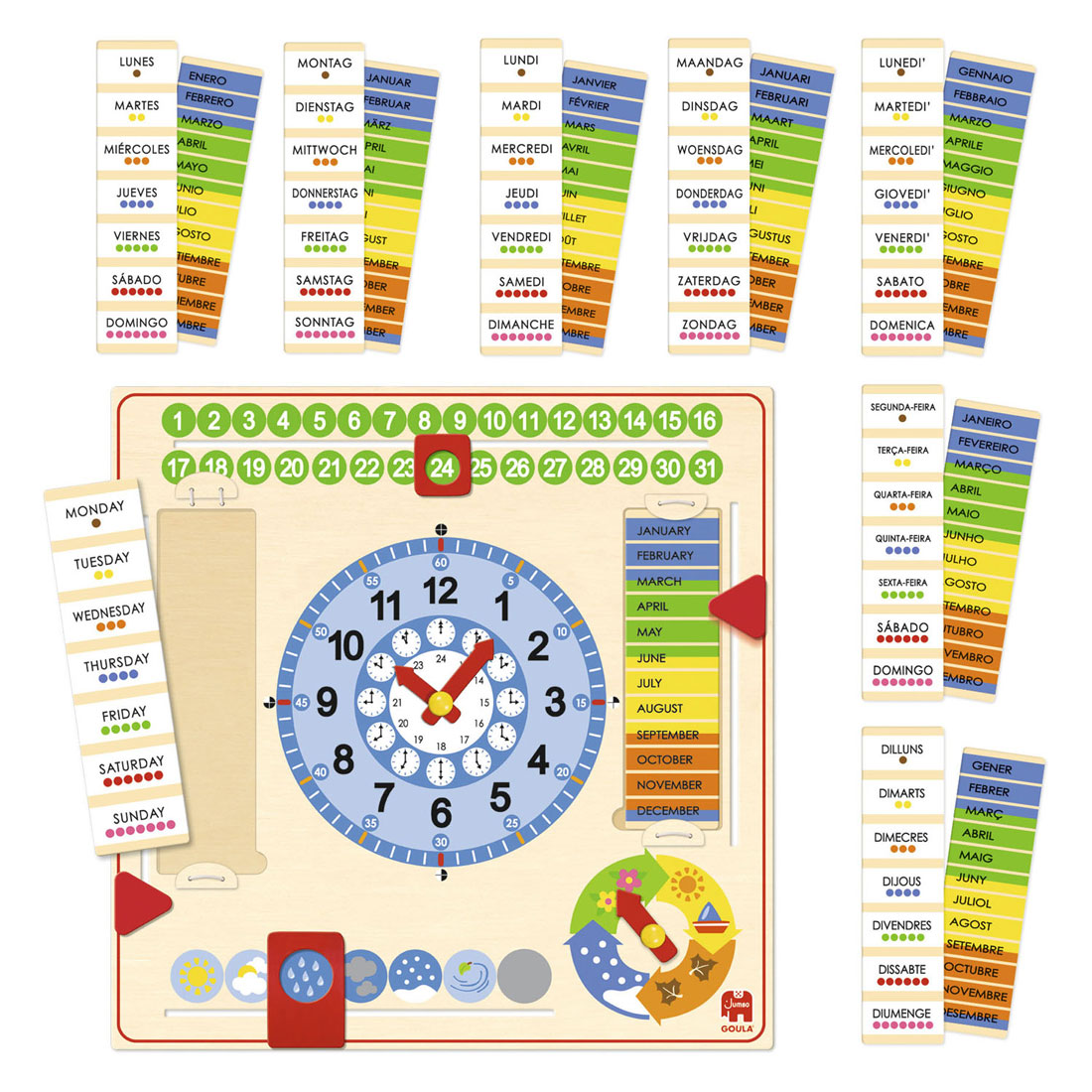 Jumbo Goula Kalenderklok (vierkant)