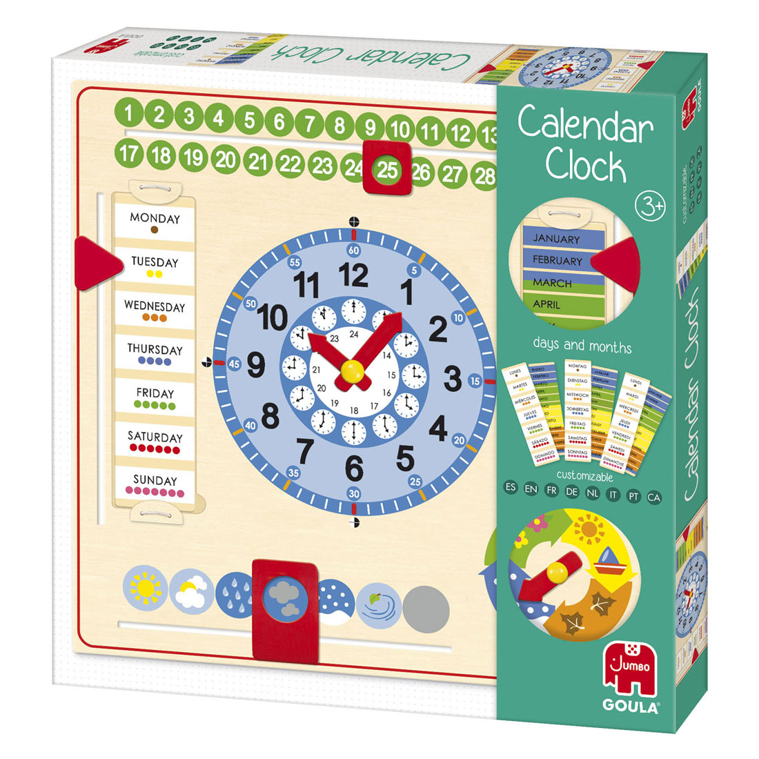 Jumbo Goula Kalenderklok (vierkant)