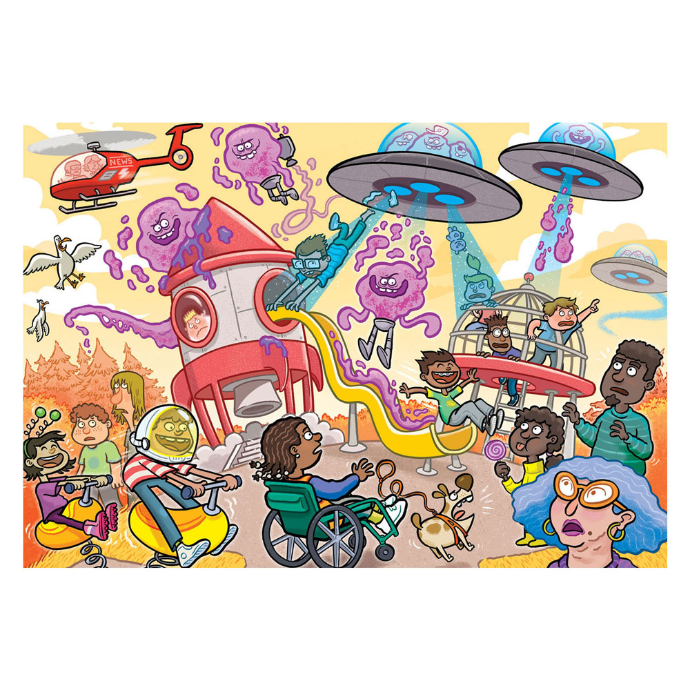 Wasgij Junior 4 Legpuzzel - Alien Invasie! - 240st.