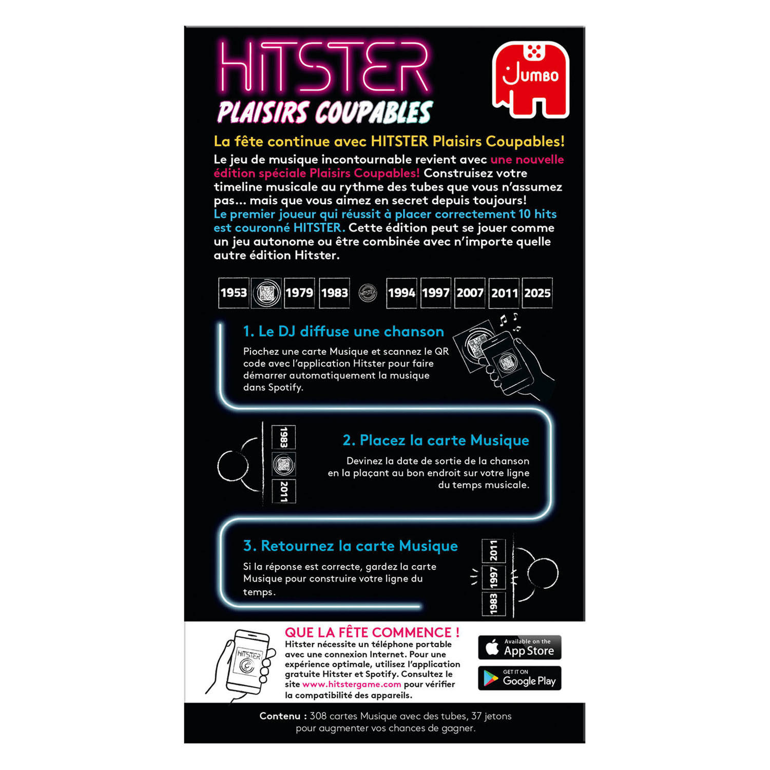 Jeu musical Jumbo Hitster Guilty Pleasures