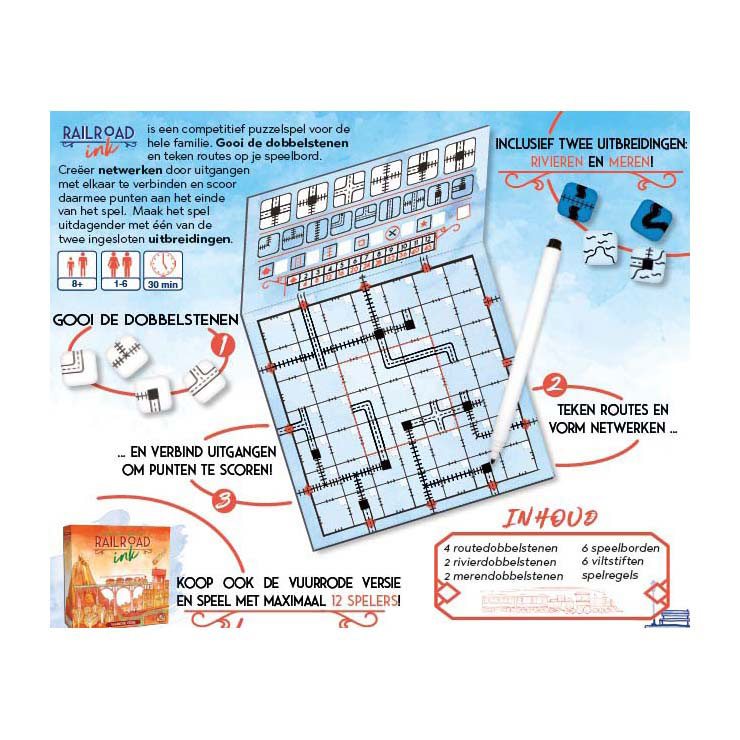 Railroad Ink - Jeu de dés version Deep Blue Railroad Ink - Jeu de dés version Deep Blue