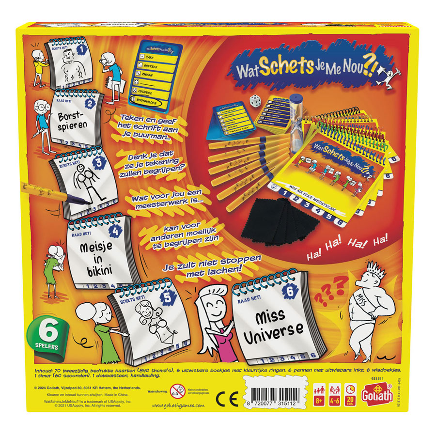 Wat schets je me nou?! - 6 Spelers