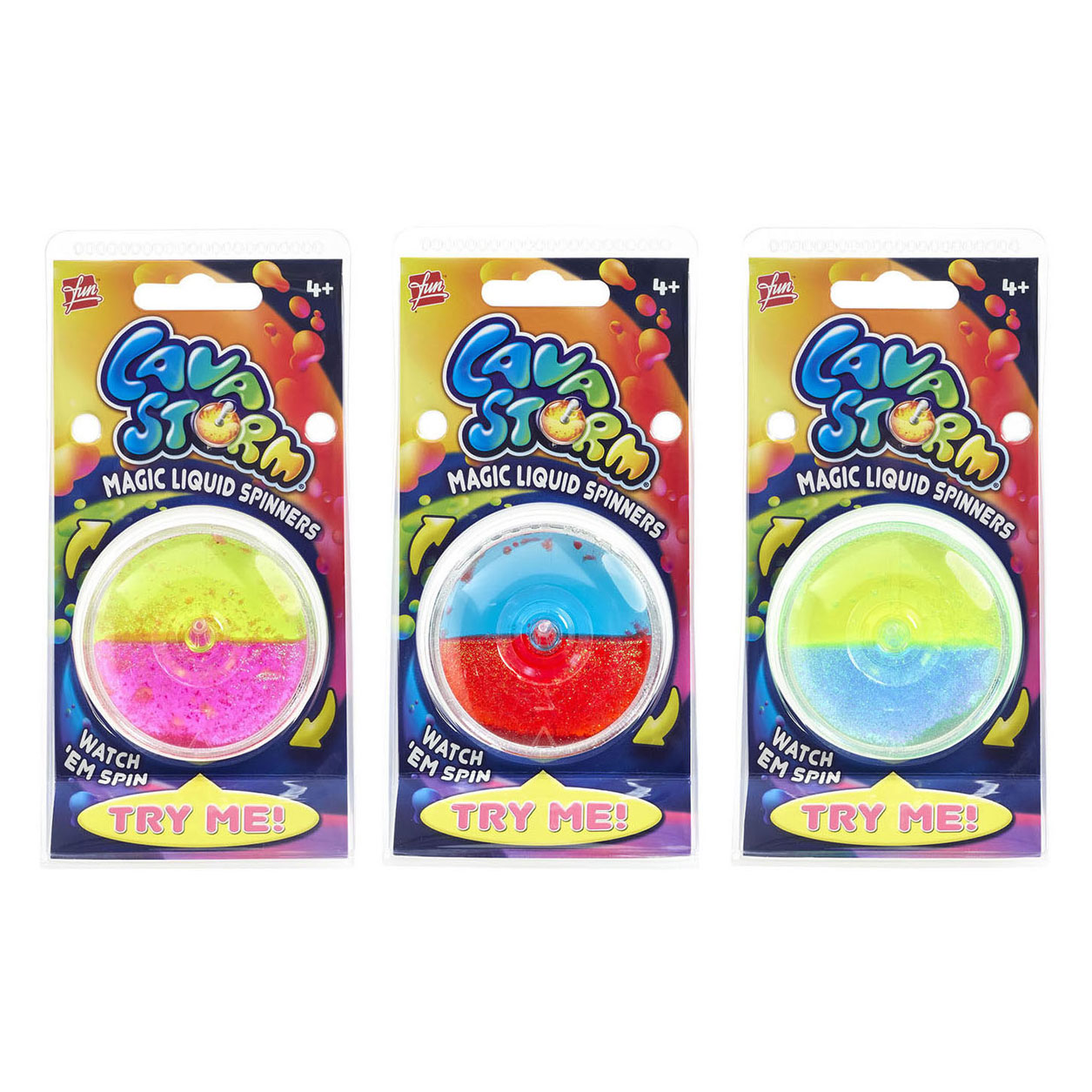 Assortiment de 2 toupies de lave liquide magique LavaStorm