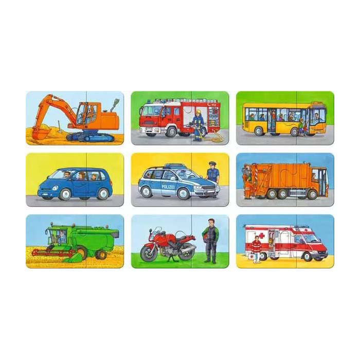 Ravensburger Special Voertuigen puzzel, 9x2st.