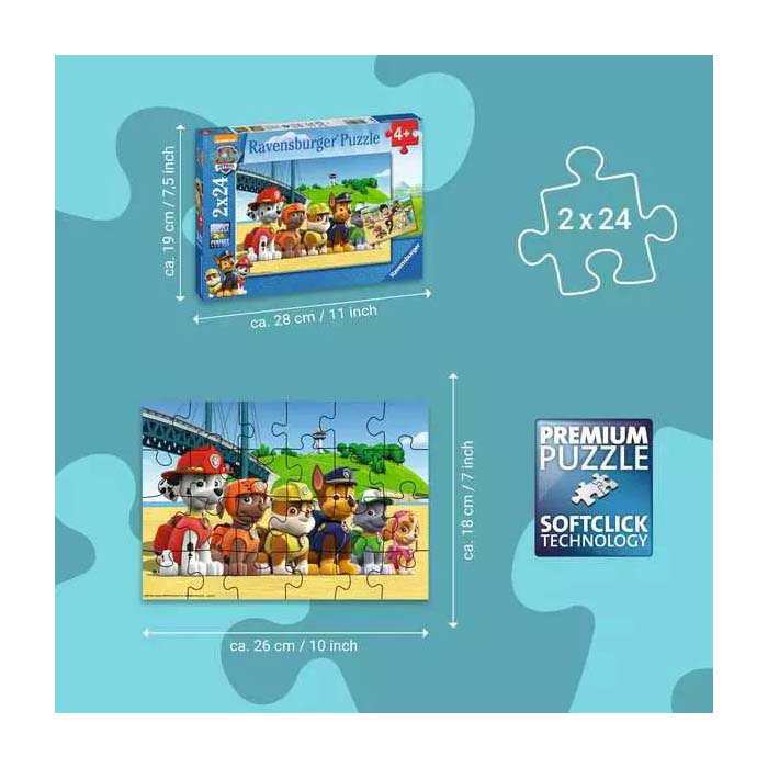 Ravensburger PAW Patrol Puzzel - Dappere Honden, 2x24st.