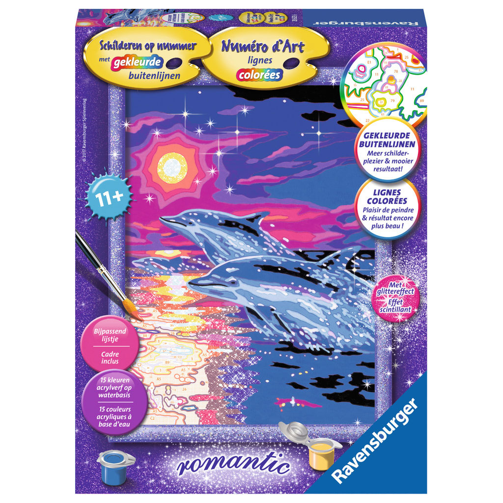 Ronde Geneigd zijn Verheugen Schilderen op Nummer - Dolfijnen in Zonsondergang ... | Lobbes Speelgoed