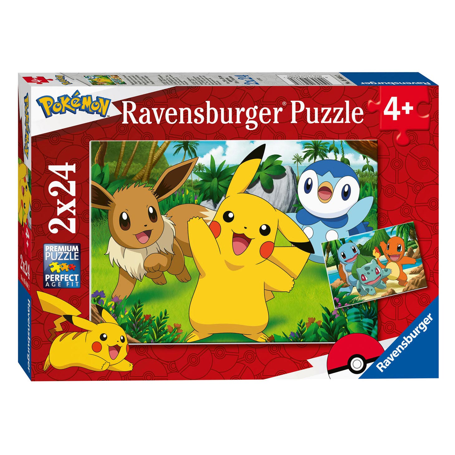 Ravensburger Puzzle - Pikachu und seine Freunde, 2x24 Teile.