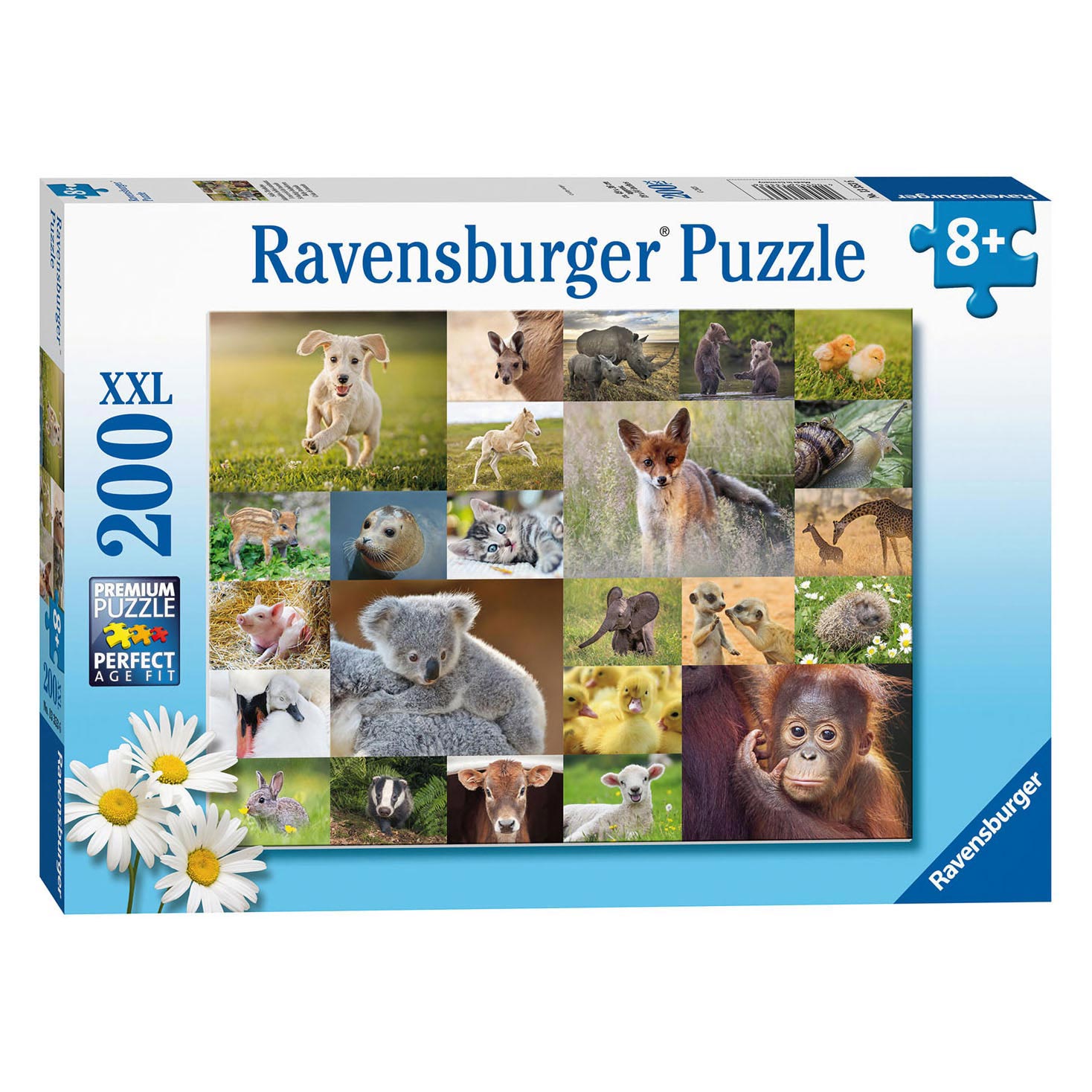 Ravensburger Puzzle Süße Tierbabys, 200 Teile. XXL
