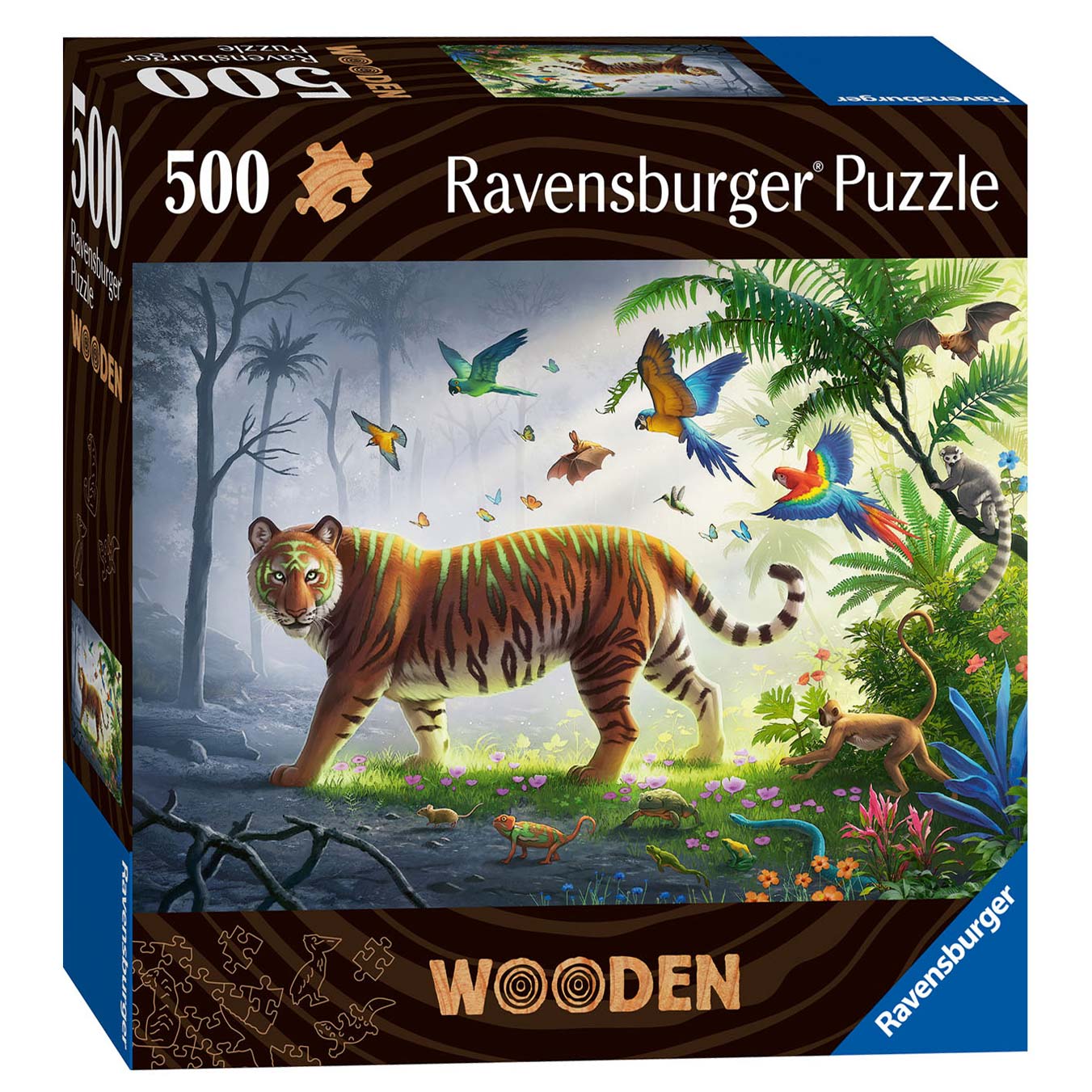 Ravensburger Puzzle en bois Tigre dans la jungle, 500 pièces.