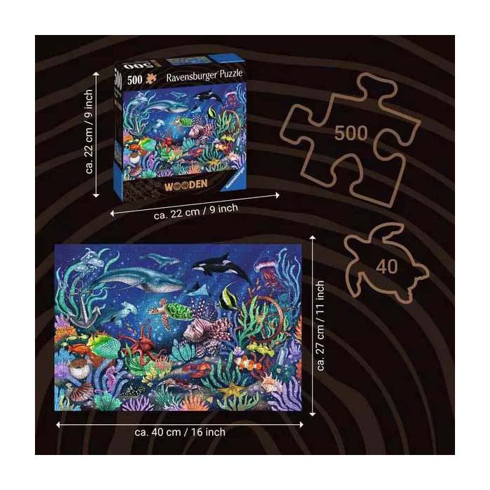 Ravensburger Holzpuzzle Unter dem Meer, 500 Teile.