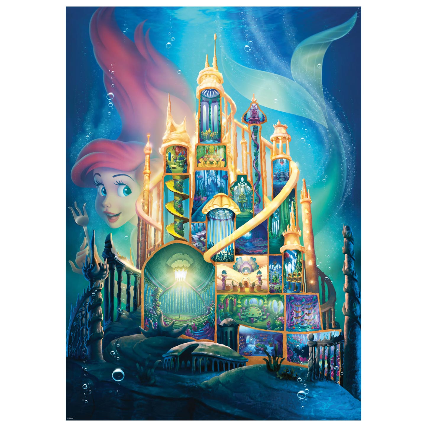 Ravensburger Puzzle Châteaux Disney - Ariel, 1000 pièces.