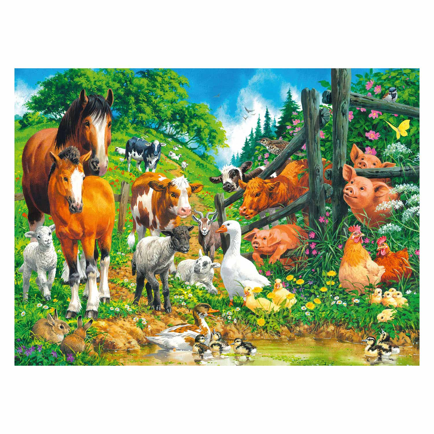 Ravensburger Puzzle Rassemblement d'animaux, 100 pièces. XXL