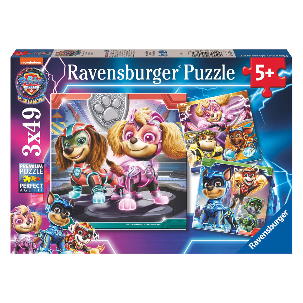 PAW Patrol The Mighty Movie Puzzle, 3x49 Teile.