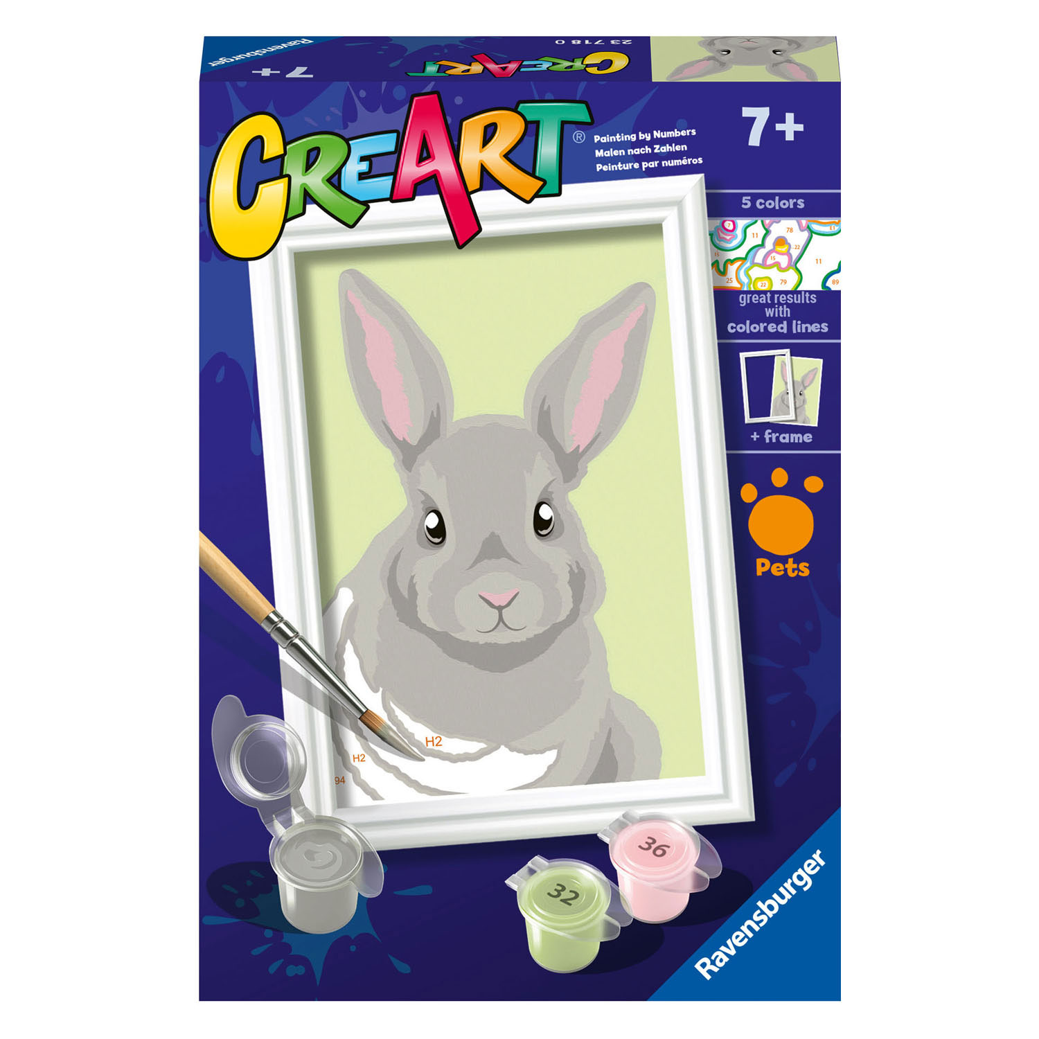 CreArt Peinture par numéros - Lapin gris