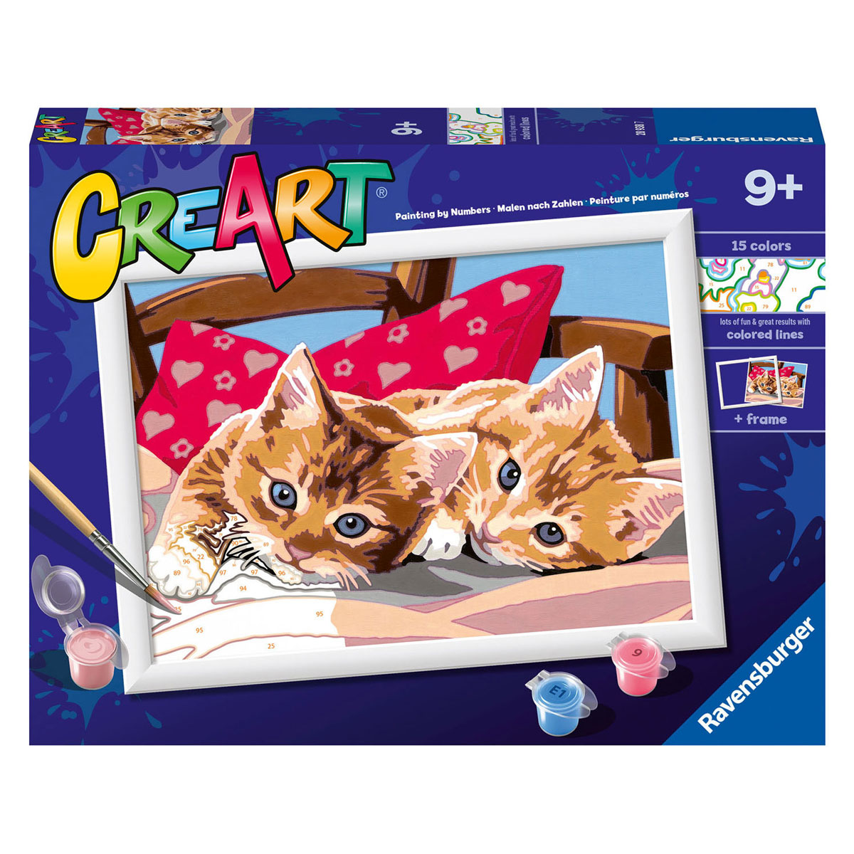 CreArt Malen nach Zahlen – Zwei kuschelige Katzen