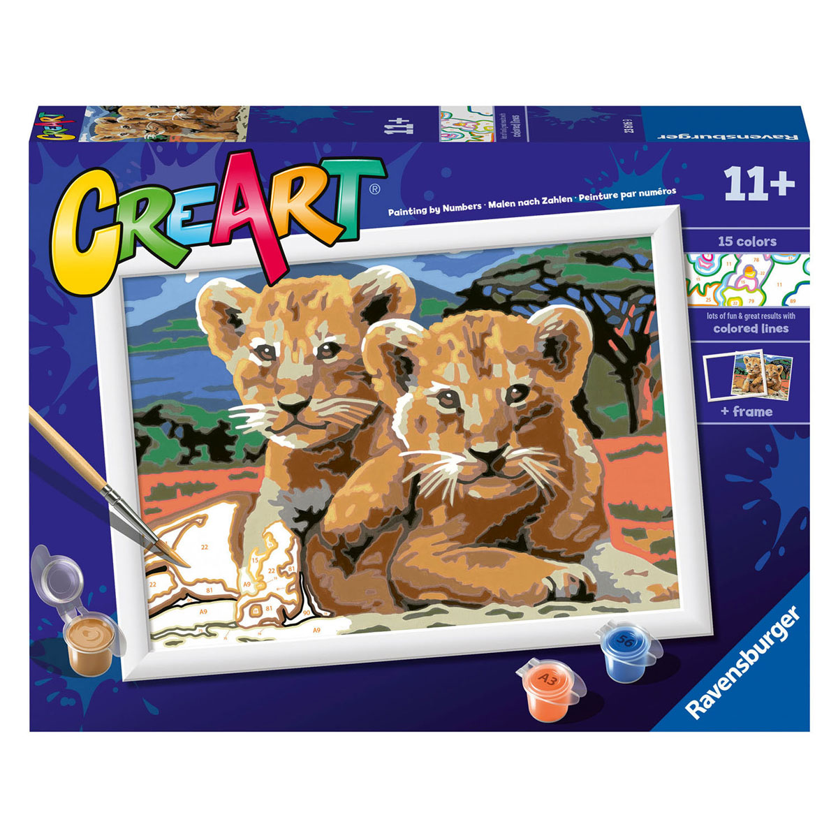 CreArt Malen nach Zahlen – Kleine Löwenbabys