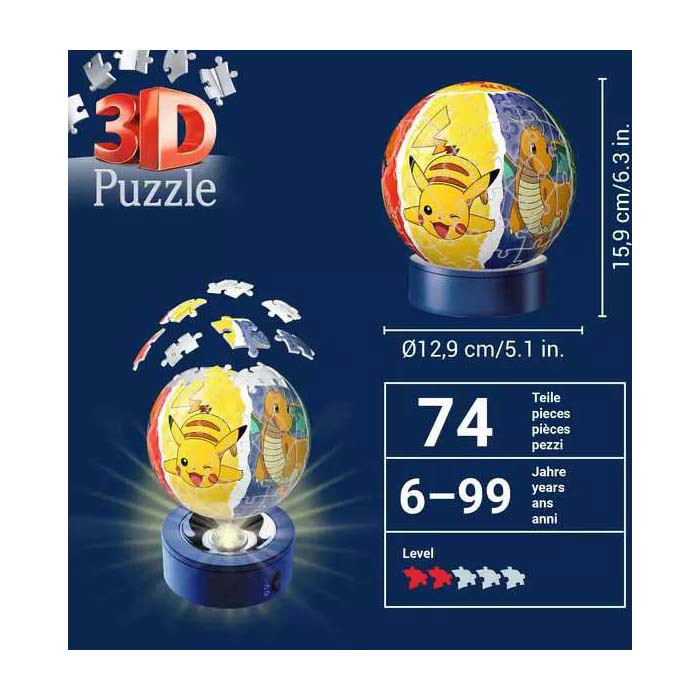 Ravensburger 3D Puzzel Pokémon Nachtlamp, 72st.