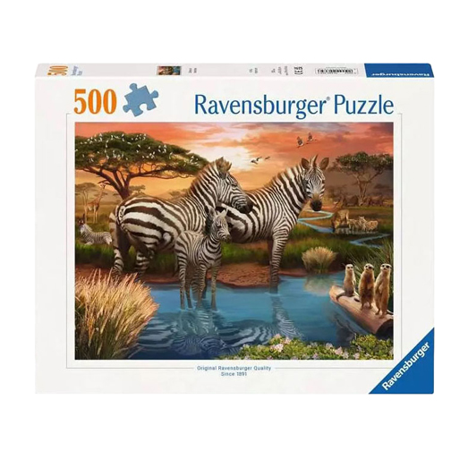 Puzzle Zèbres à l'abreuvoir, 1000 pcs.