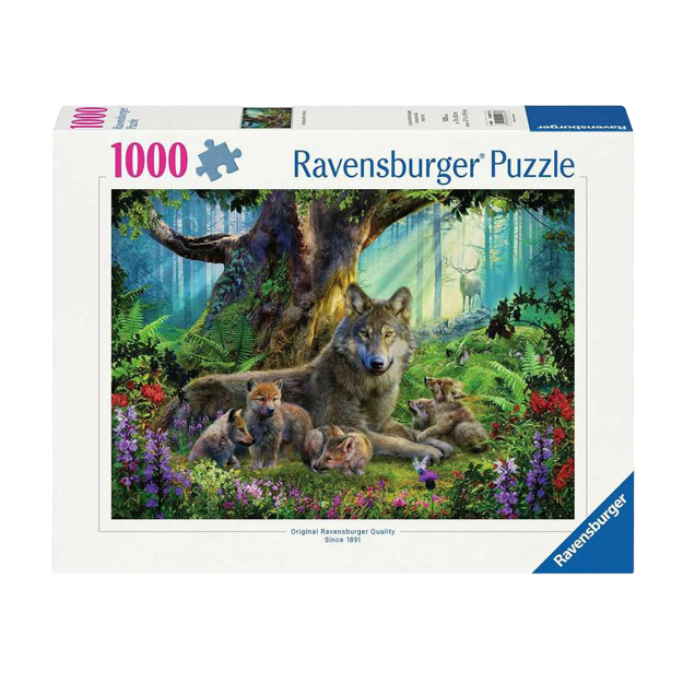 Puzzle Familie Wolf im Wald, 1000 Teile.