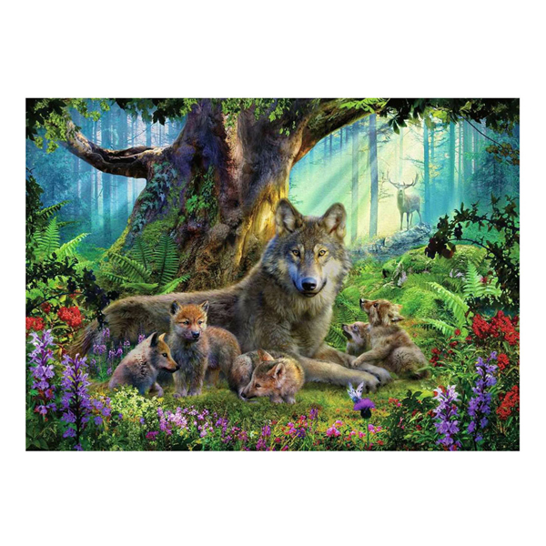 Puzzle Familie Wolf im Wald, 1000 Teile.