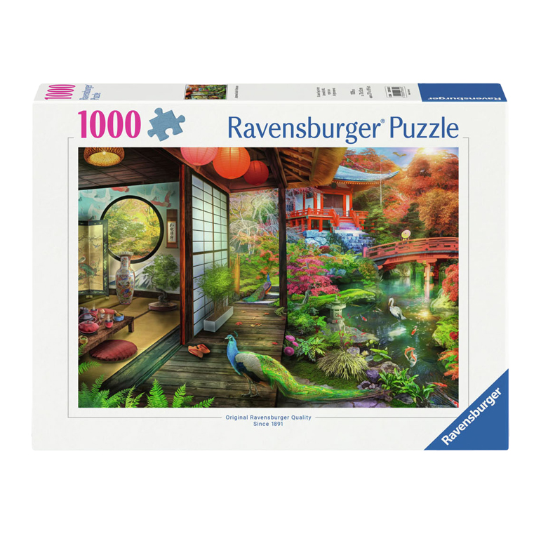 Puzzle Maison de thé dans un jardin japonais, 1000 mcx.