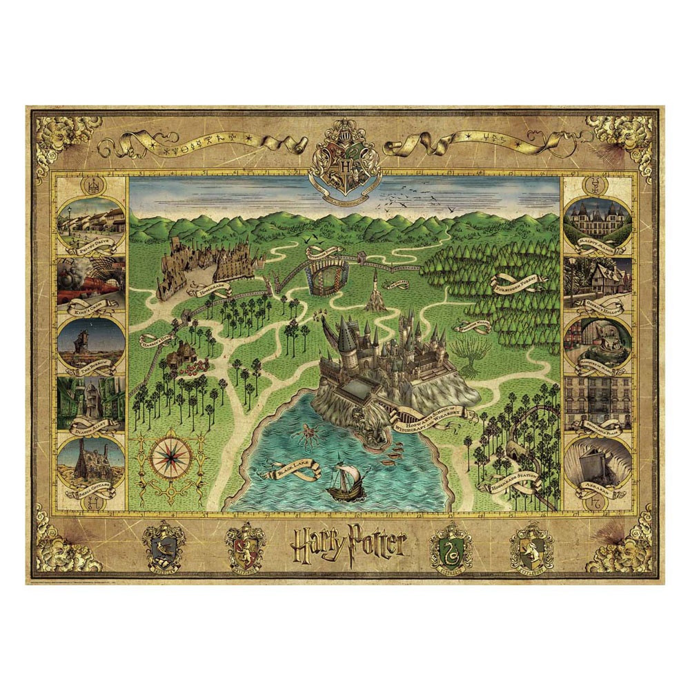 Puzzle Harry Potter La carte de Poudlard, 1500 pcs.