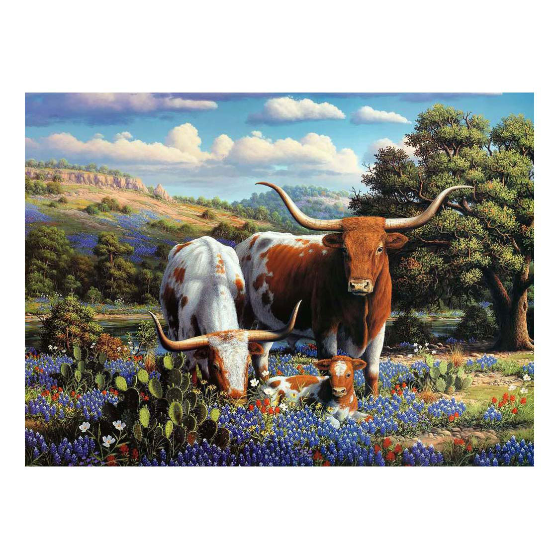 Puzzle Loving Longhorns, 500 Teile.