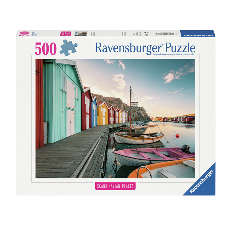 Puzzle Bootshauser in Smogen, Schweden, 500 Teile.