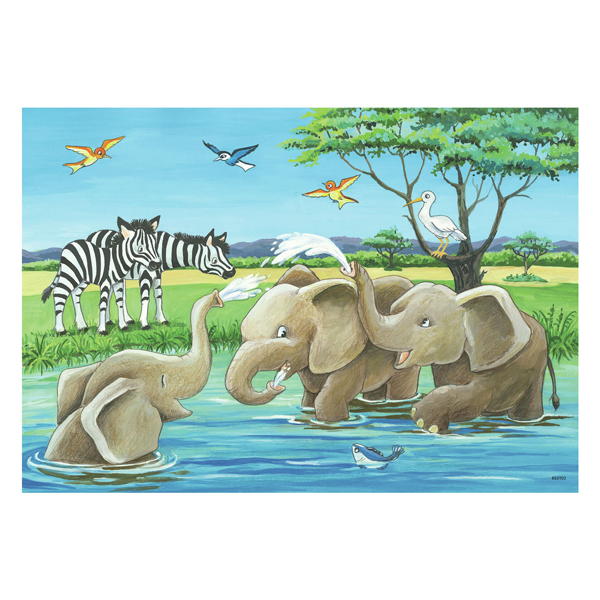 Puzzle Jeunes animaux du monde entier, 2x12 pcs.