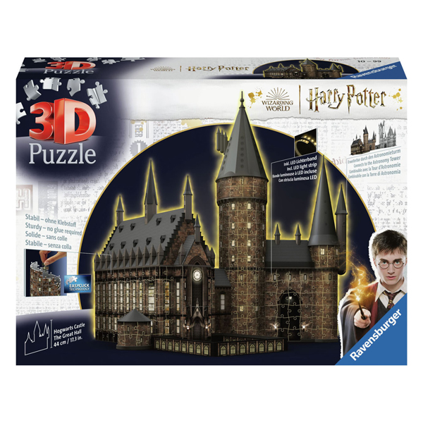 Puzzle 3D Harry Potter Poudlard La Grande Salle (édition nocturne), 540 pièces.