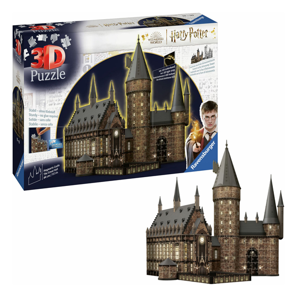 Puzzle 3D Harry Potter Poudlard La Grande Salle (édition nocturne), 540 pièces.