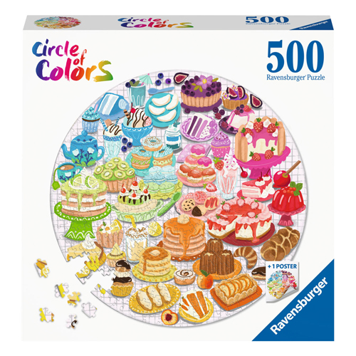 Puzzle rund um den Farbkreis Desserts Gebäck, 500 Teile.