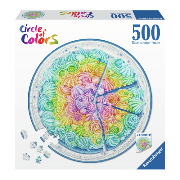 Puzzle rund um den Regenbogenkuchen, 500 Teile.