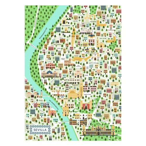 Legpuzzel Map Of Seville, 1000st.